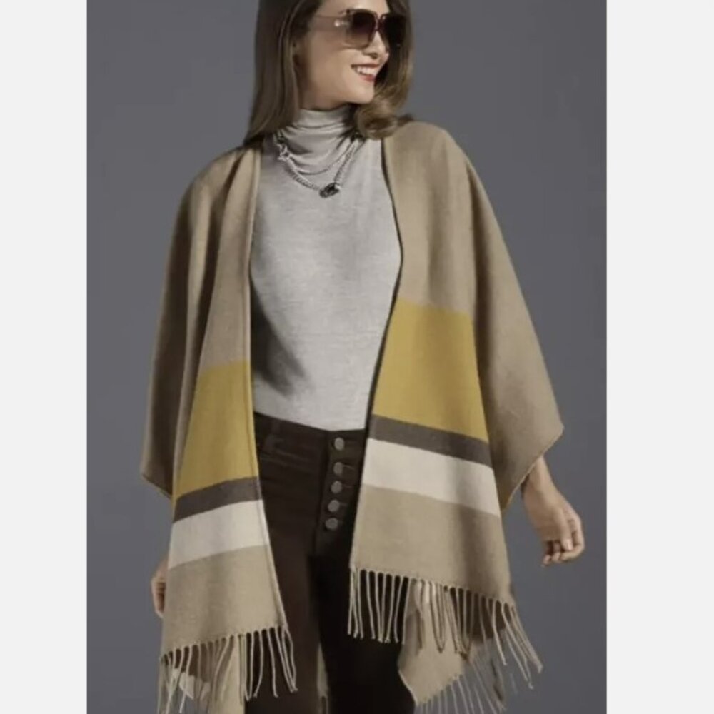 Cabi New NWT Travel Cape # 4293 Gold Gray Tan XS/S Was $99